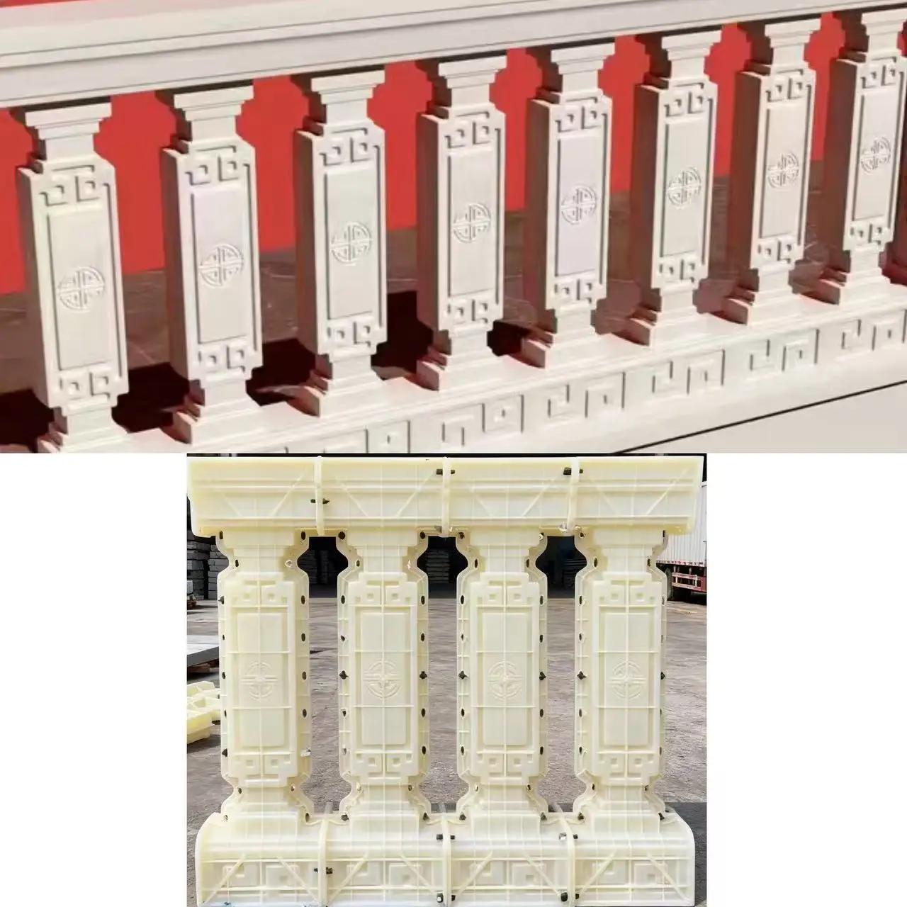 Бытовые 1-метровые формы для перил с персонажами Фу в китайском стиле, специально для бетона и цемента, легко демонтируемые, с антипригарным покрытием, одноразовое формовочное, простое в использовании, необходимое для украшения забора двора и виллы