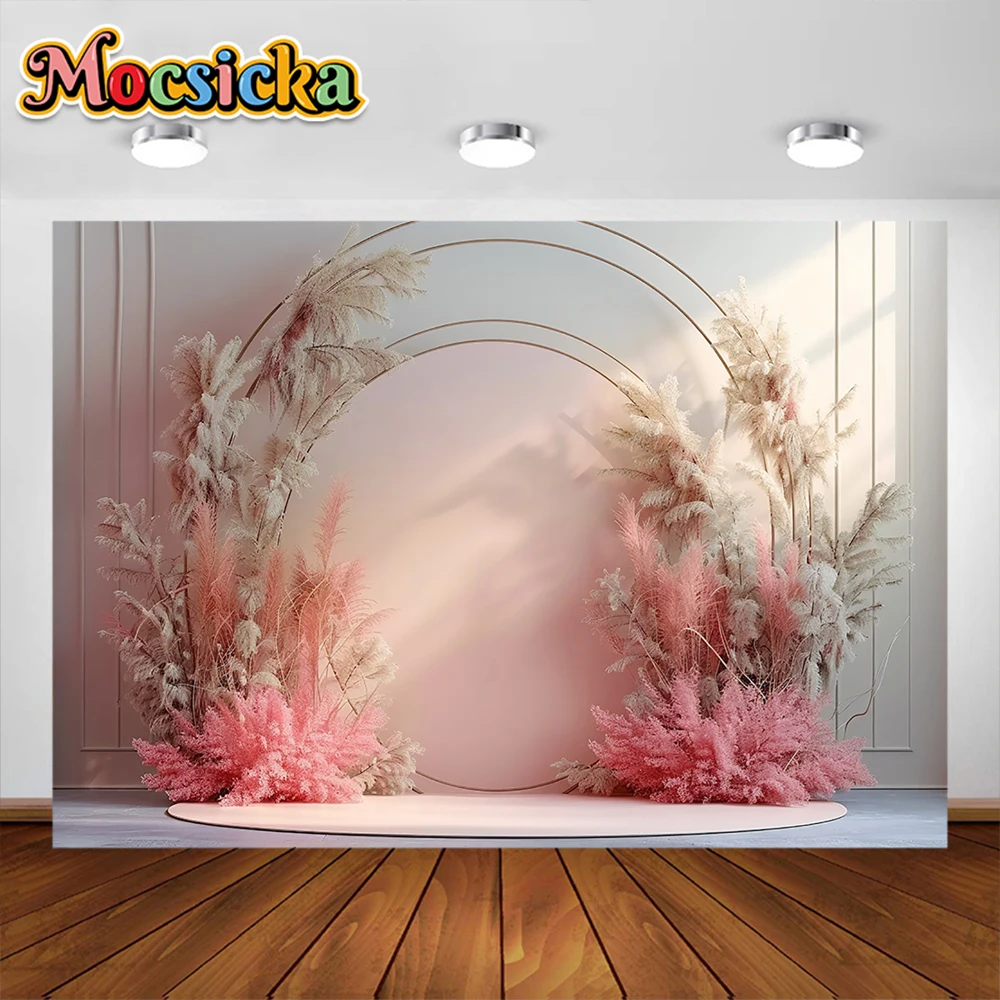 Bohemia Wedding Backdrop Arch Flowers Garden Photography Background Wall Photo Valentine's Day Wedding Birthday Party Decor