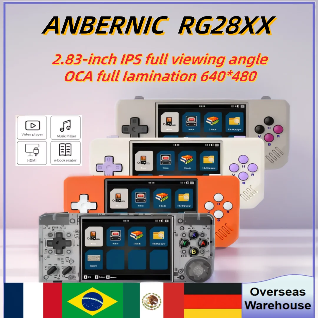 

ANBERNIC RG28XX Handheld Game Console Linux System 2.83-inch 640*480 IPS Screen 3100mAh Support TV-HDMI-Output 64G 5000+ Games