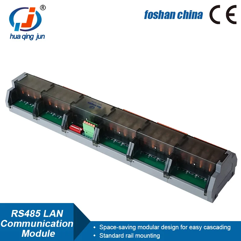 Huaqingjun 20-Channel RS485 Ethernet Relay Module QJ-20O1Z-T4L RS485 Modbus RTU/TCP 20DO 10A G2R-1 Relays for Farm Automation