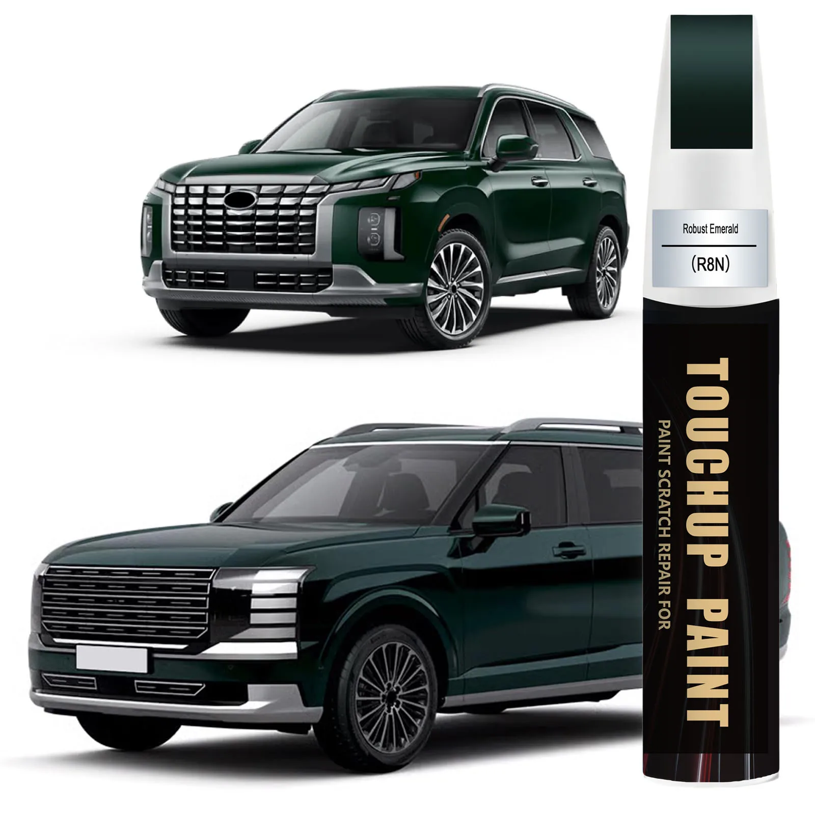 Car Touch up Paint(R8N Robust Emerald) Compatible with Hyundai, Car Paint Pen Scratch Repair Two-In-One Touch Up Paint