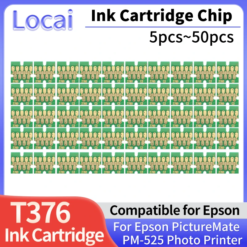 

5pcs~50pcs new chip Compatible ink cartridge Chip T3760 T376 376 E376 E-376 For Epson PictureMate PM-525 photo Printer INK CHIP