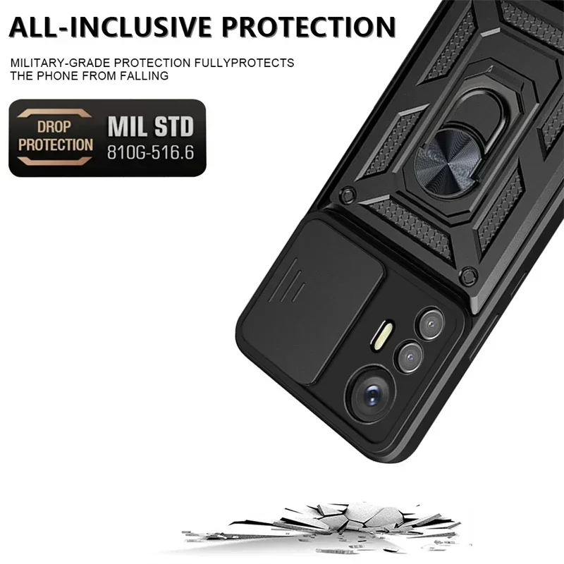 For Xiaomi Mi 12 Pro 5G Case Slide Camera Shockproof Armor Case For Xiaomi 12 Lite 12X Mi12 Magnetic Holder Ring Protect Cover