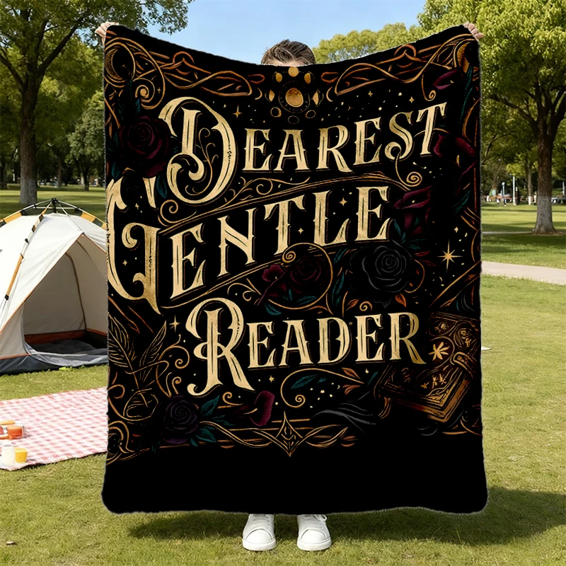 Dearest Gentle Reader Flannel Blanket Romance Movie Gift for Fan, Spill The Tea Floral Flannel Throw