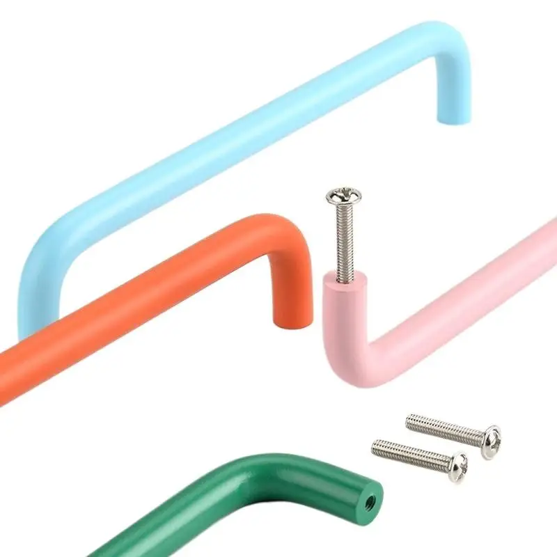 Colorful Simple Cabinet Handles Wardrobe Pulls For Children's Room Drawer Ball Knobs Modern Aluminum Alloy Furniture Hardware