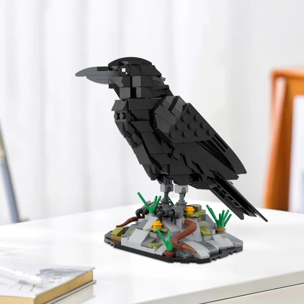 

MOC Raven Buliding Blocks Model Bluejay Bricks Steller's Sea Eagle Toco Toucan Bird Animal World Assembly Toys Kid Birthday Gift