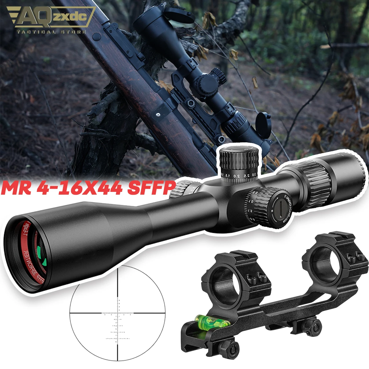 

Outdoor MR 4-16x44 SFFP Scope Long Distance Scope Parallax Adjustment Sight Shockproof Red Dot Sight For Airsoft Paintball Game