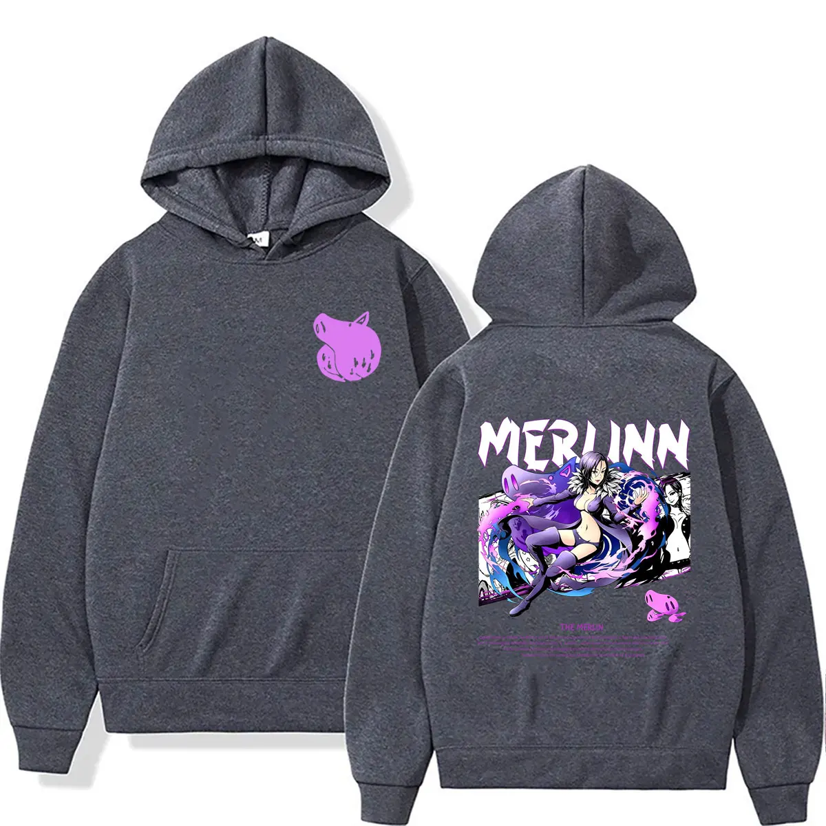 Anime The Seven Deadly Sins Boar's Sin of Gluttony Merlin Hoodie Men Women Manga Oversized Streetwear Unisex Vintage Sweatshirt - view 3
