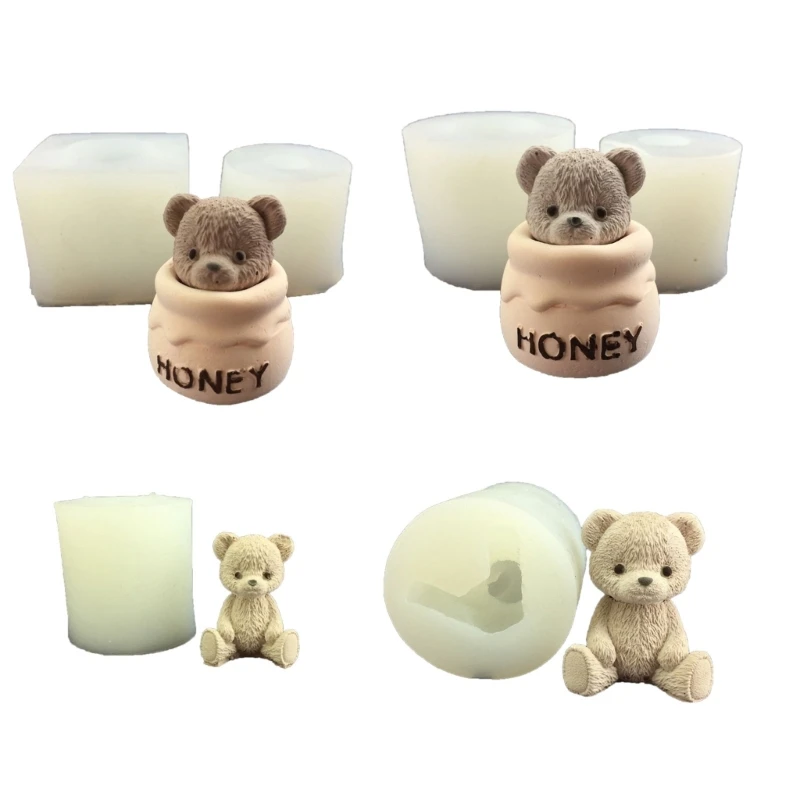 Moldes para velas oso para manualidades, velas, jabón, Chocolate, Fondant, decoraciones para hornear