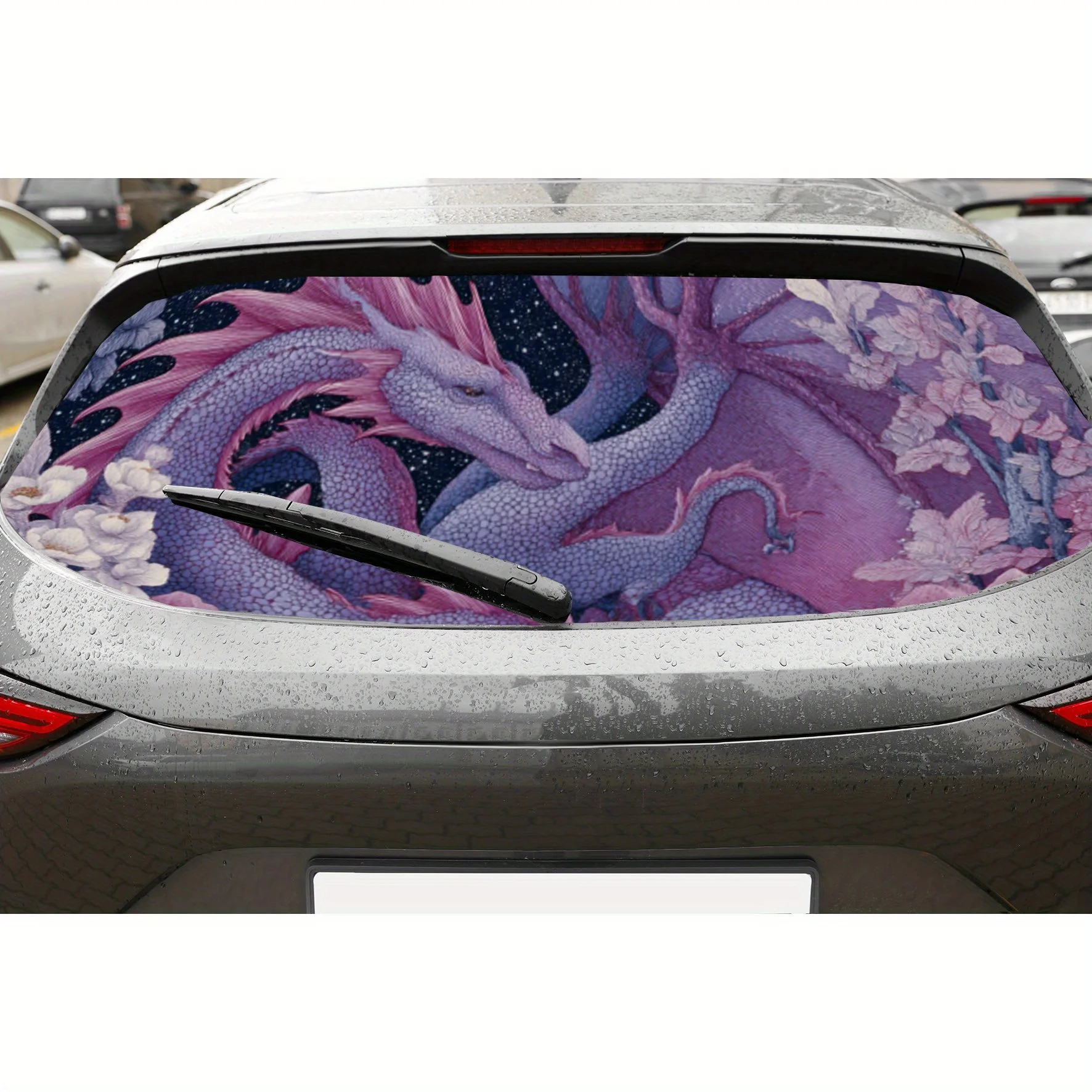 

Fantasy Pink - Purple Dragon Car Rear Window Sticker, Anti-scratch Auto Protection Vinyl Wraps Decal, Waterproof Self-adhesive P
