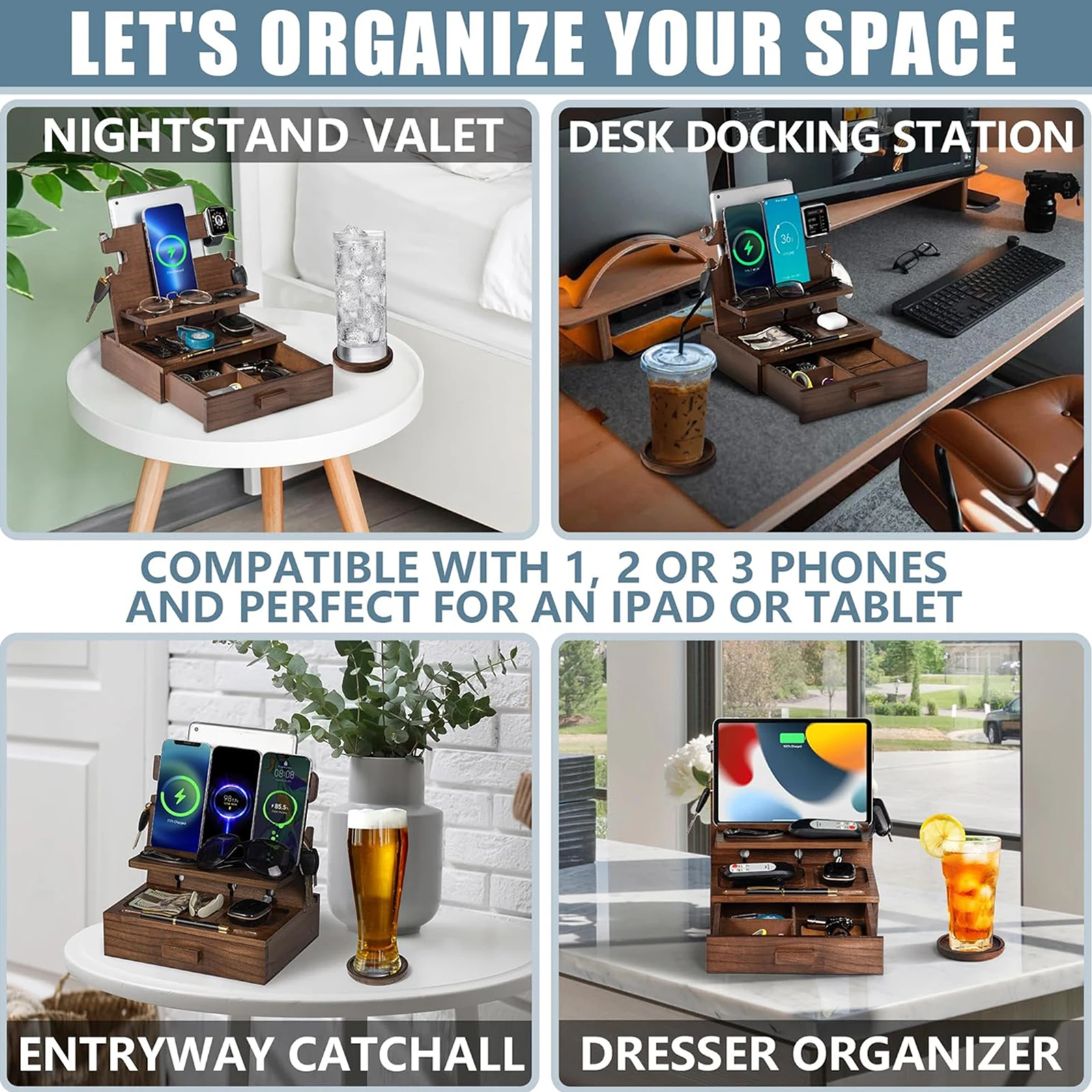 Organizer Samping Tempat Tidur - Men Accessories Organiser ulasan dan harga