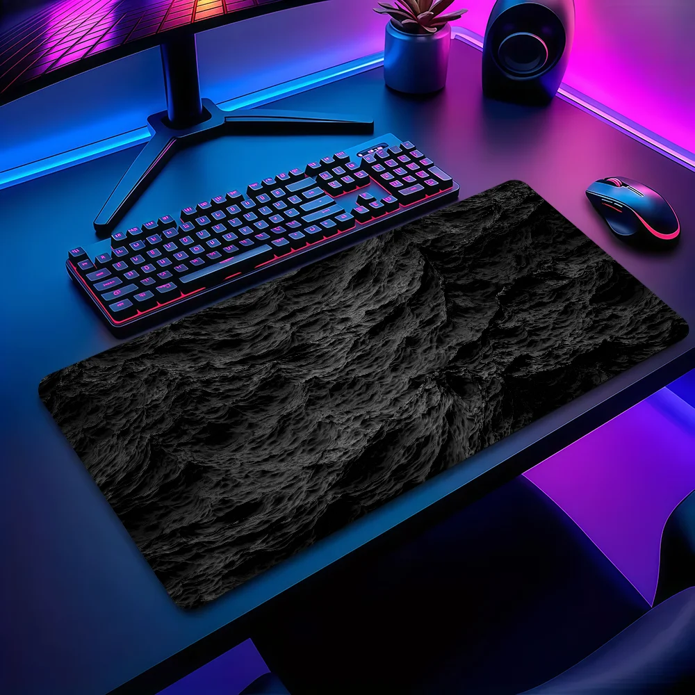 

Серый текстурированный минималистичный коврик для мыши, нескользящий, утолщенный, большой, с закрытыми краями, для офиса, учебы и игр