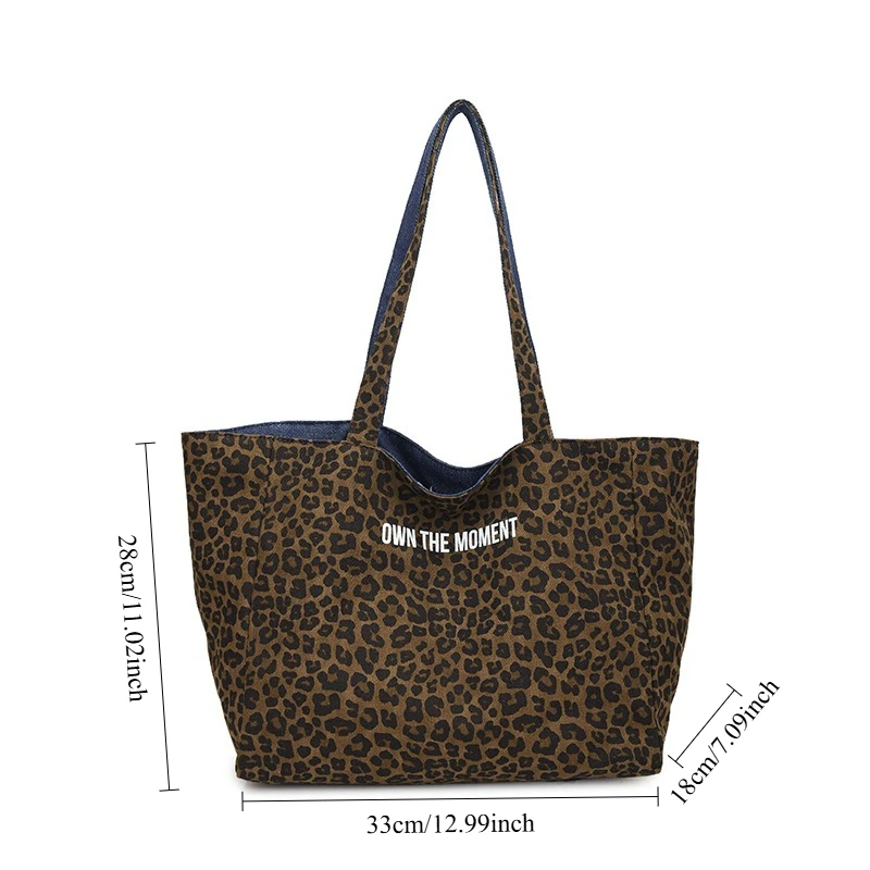 الشتاء أزياء الكورية نمط مطبوعة ليوبارد مقبض علوي حقيبة عارضة ومتعددة الاستخدامات حقيبة كتف سعة كبيرة عكسها حقيبة المدرب