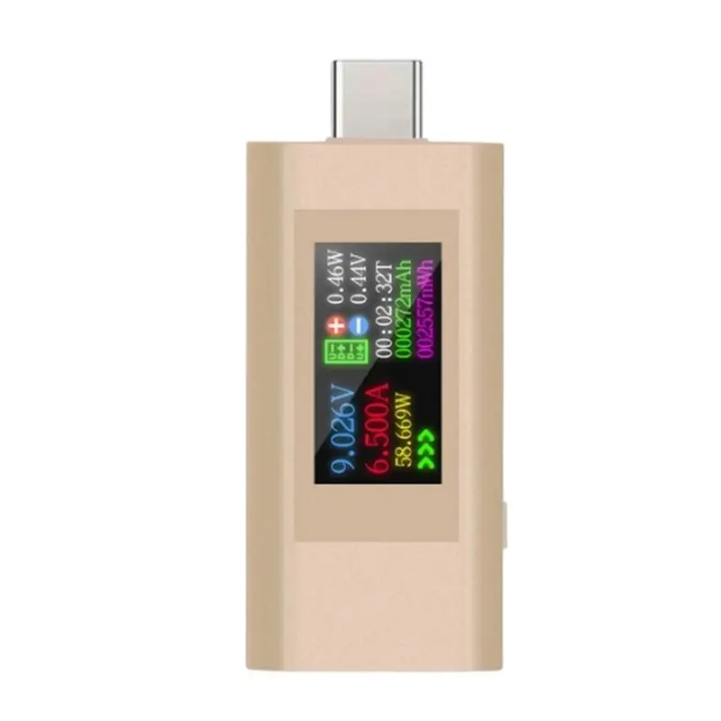 Power Detection Meter Type-C Screen Digital DC Voltage Ammeter 4-30V Cell Phone Tester With Power Off Memory