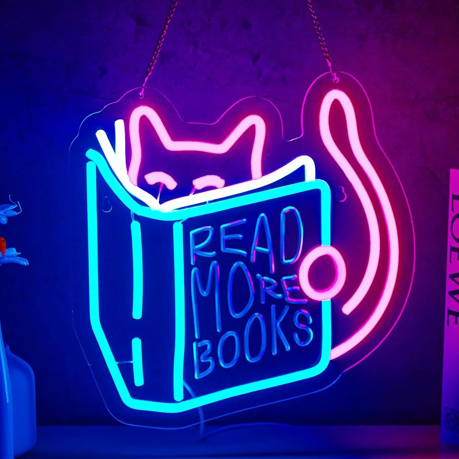 

Read More Books Neon Signs Wall Decor Dimmable LED Neon Light USB for Bedroom Bar Teen Room Party Study Room DecorGifts for Kid