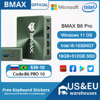 BMAX B6 Pro Mini PC, Intel Core i5-1030NG7 up to 3.5GHz, 16GB LPDDR4 512GB SSD 2*HDMI 3*USB3.0 Wi-Fi 5 Windows 11 Pro