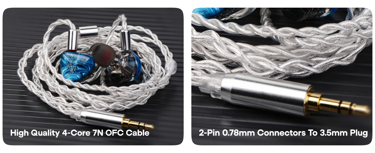 Kiwi-Ohren-Orchester vorbestellen Lite 8ba Performance-In-Ear-Monitor Hifi-Ohrhörer-Ohrhörer mit 4-adrigem 7n-Sauerstoff-freiem Kupferkabel – Detail 4