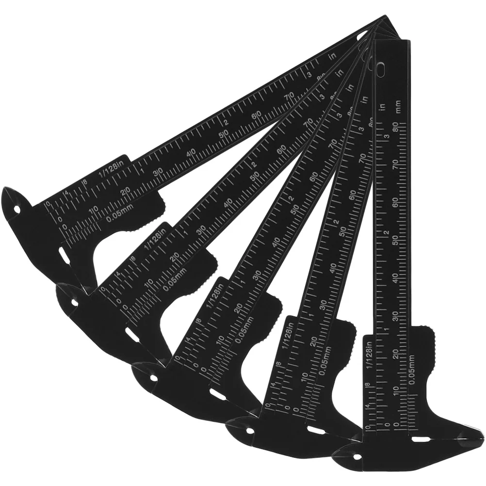 

5Pcs Eyebrow Measuring Calipers Double Sided Ruler High Strength Plastic Precision Sliding Tool for Eyebrow Positioning and