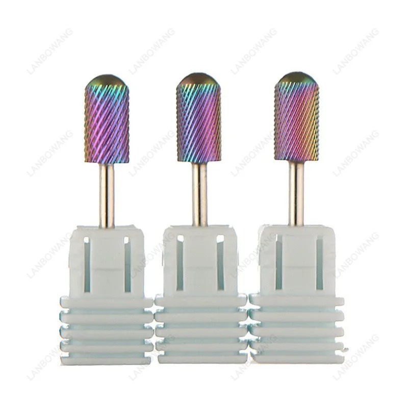 2025 New WilerShun Purple Nail Drill Bit, Tungsten Carbide 4XC Large Barrel Smooth Top Bit for Manicure