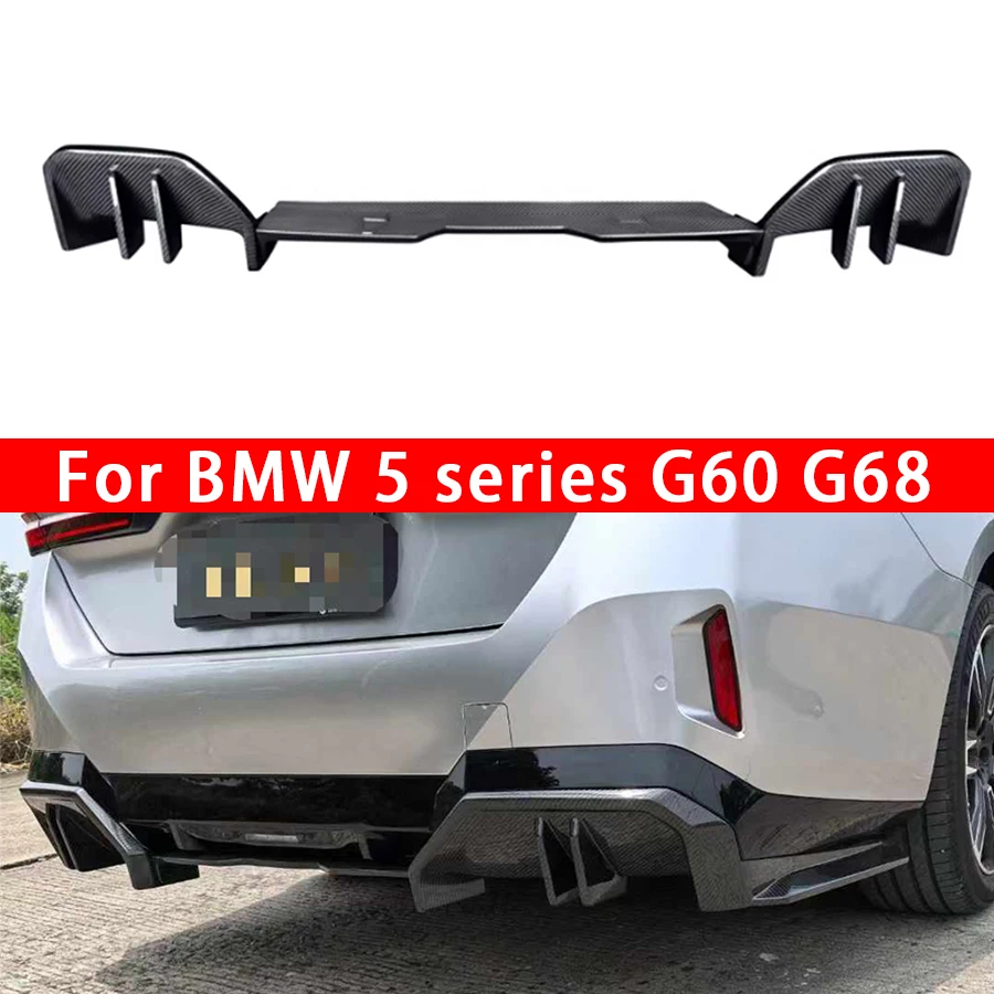 For BMW 5 Series G60 G68 Carbon Fiber Diffuser Back lip Car Rear Bumper Diffuser Rear Splitters Spoiler Back lip body kit