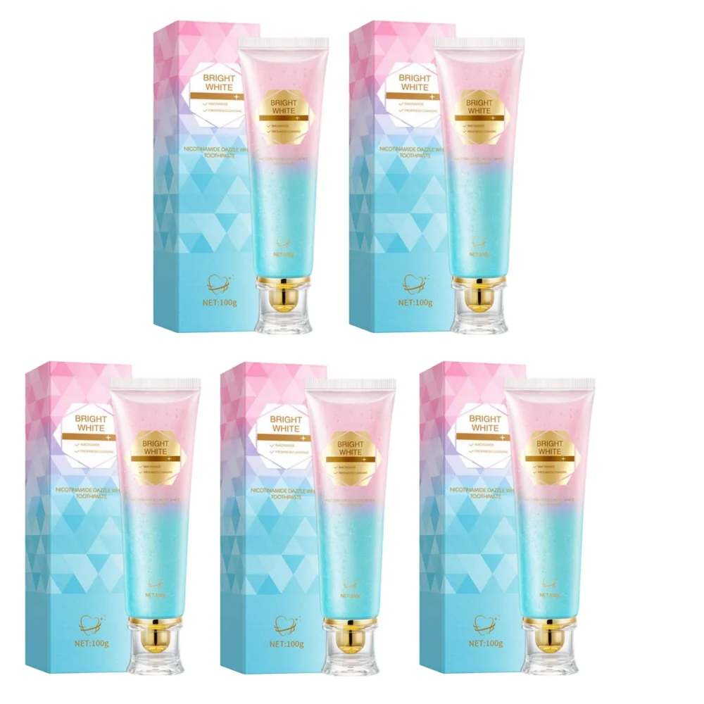 

5pcs Whitening Dazzling Whitening Toothpaste Nicotinamide Toothpaste, Fresh Breath Niacinamide Toothpaste for Remove Stain