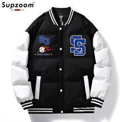 Supzoom 2023 New Arrival Parka Thick Casual Regular Quilted Male Popular Clothes Patchwork Baseball Coat Short Winter Jacket Men