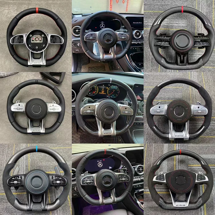 with LED RPM Shift Light Led Steering Wheel Kit Durable Car Accessories Custom Steering Wheel Carbon Fiber Steering Wheel for Be