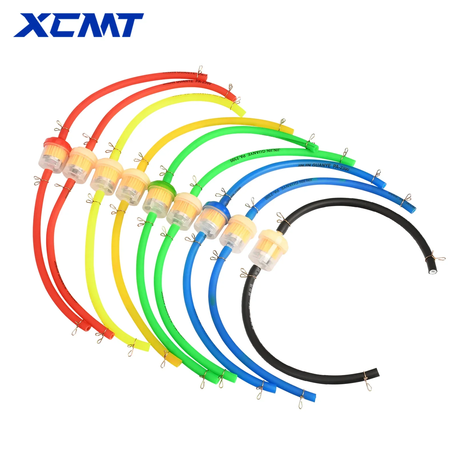 Filtros universales de combustible para motocicleta y tubo de combustible para 49cc 50cc 110cc 125cc 150cc Dirt Pit Bike ciclomotor Scooter ATV Go Kart