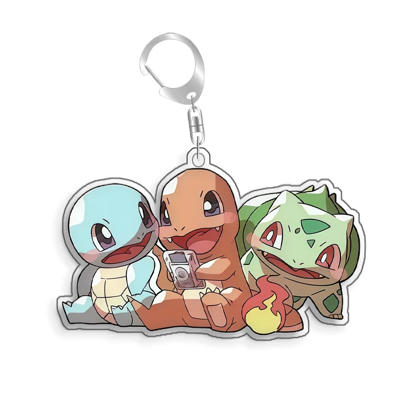 For Pokemon Elf Qikchu Squirtle Charmander Chimchar Acrylic Original Selfmade Fashion Cartoon Anime Keychain Pendant Toy Gift