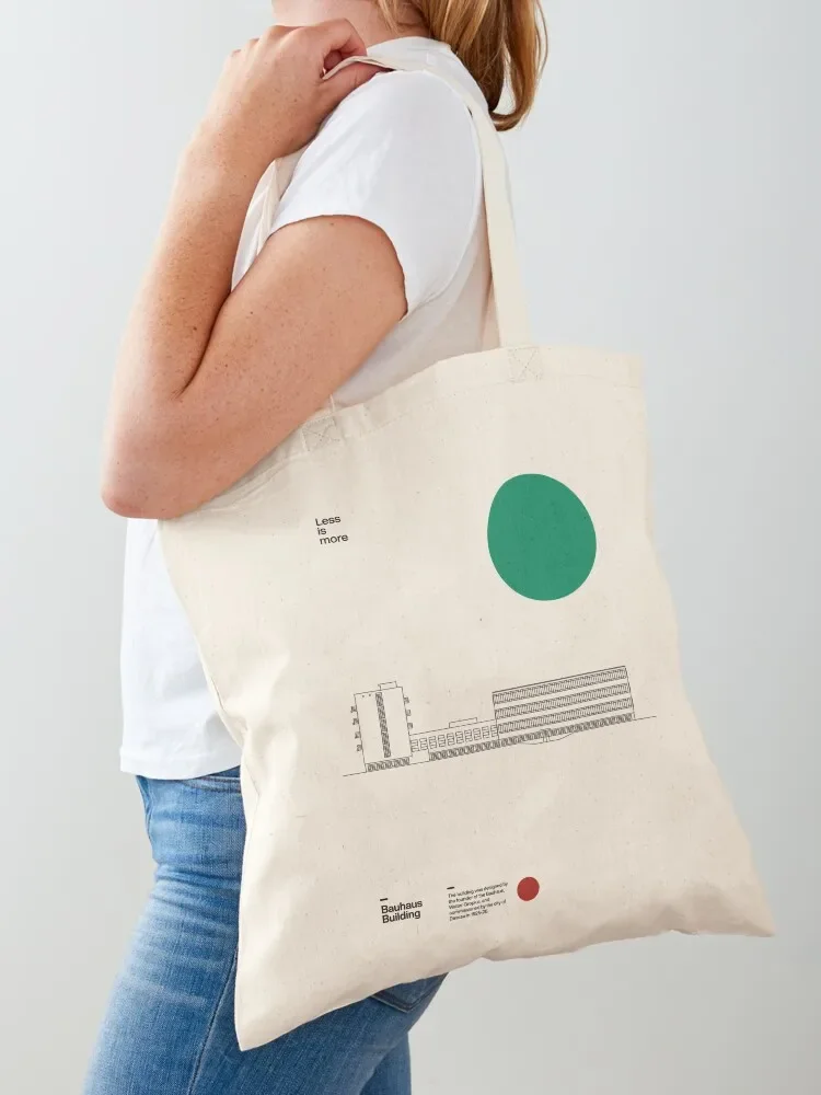 Bauhaus Building Walter Gropius 1926, Minimal Architecture Dessau Bauhaus Design Tote Bag canvas shopping bag bags for women