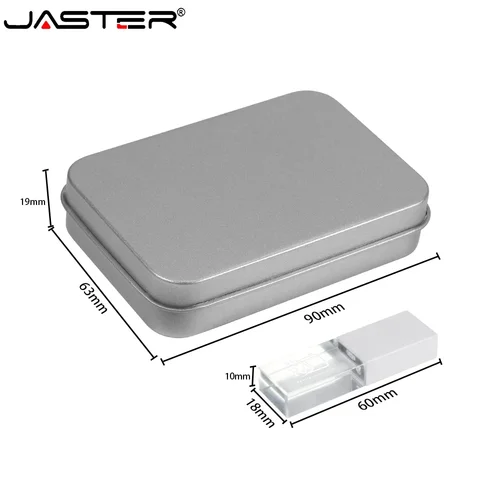 Imagen 2 del producto Unidad Flash USB LED roja, 128GB, logotipo personalizado gratis, unidad de bolígrafo, memoria de cristal, 64GB, caja de Metal, Pendrive, 32GB, regalo creativo U