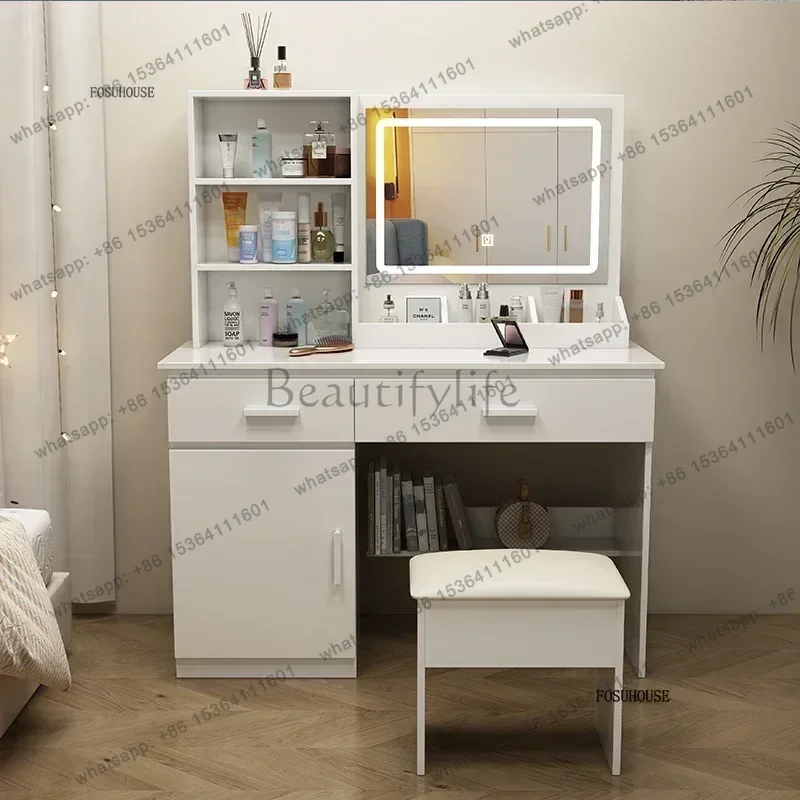 

Cream Style Dressing Tables Bedroom Small Apartment Rental House Dressers Home Modern Storage Cabinets Integrated Makeup Table C