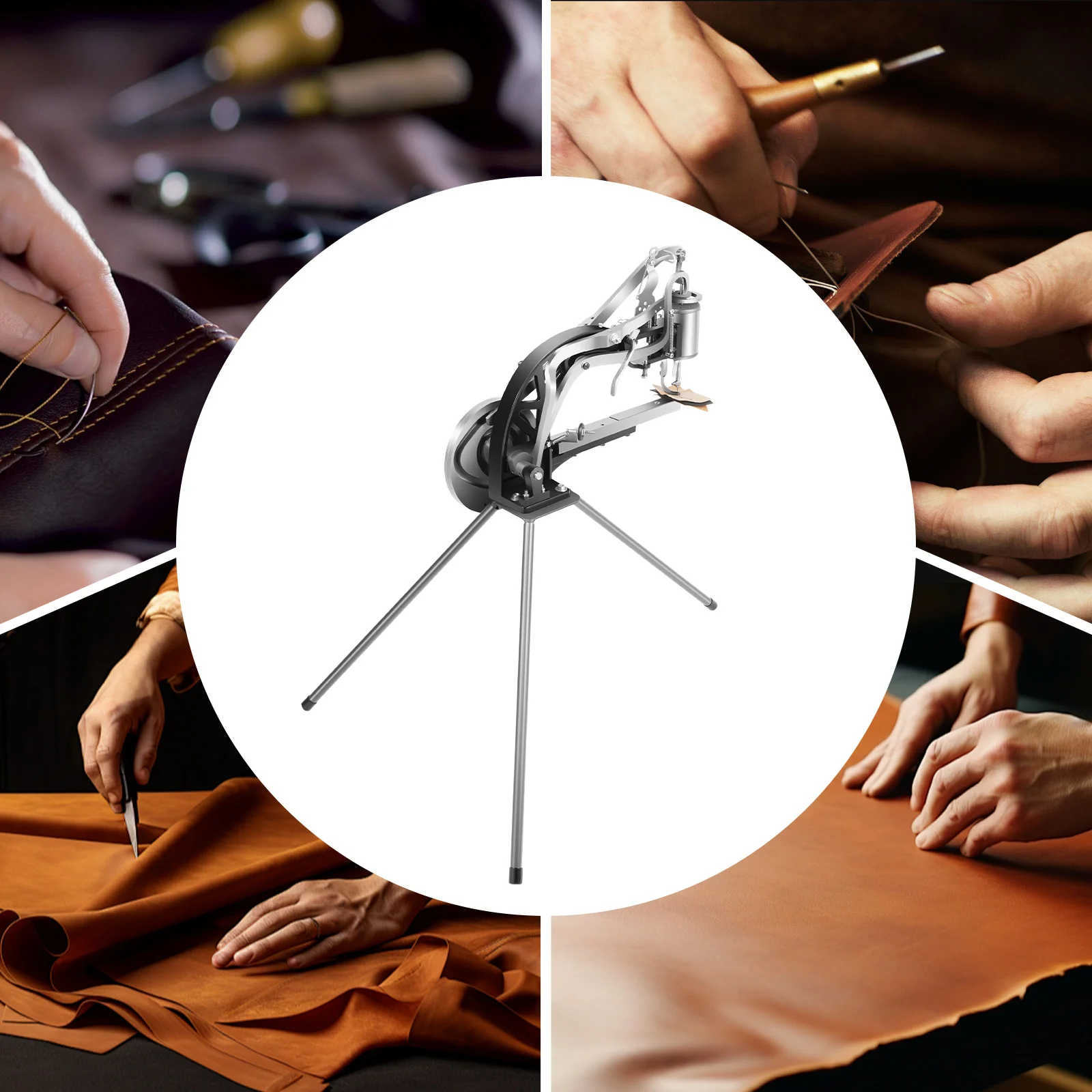 Leder Nähmaschine Manuelle Leder Cobbler Nähen Schuh Reparatur Maschine Dual Baumwolle Nylon Linie für Nähen Taschen Kleidung Gürtel