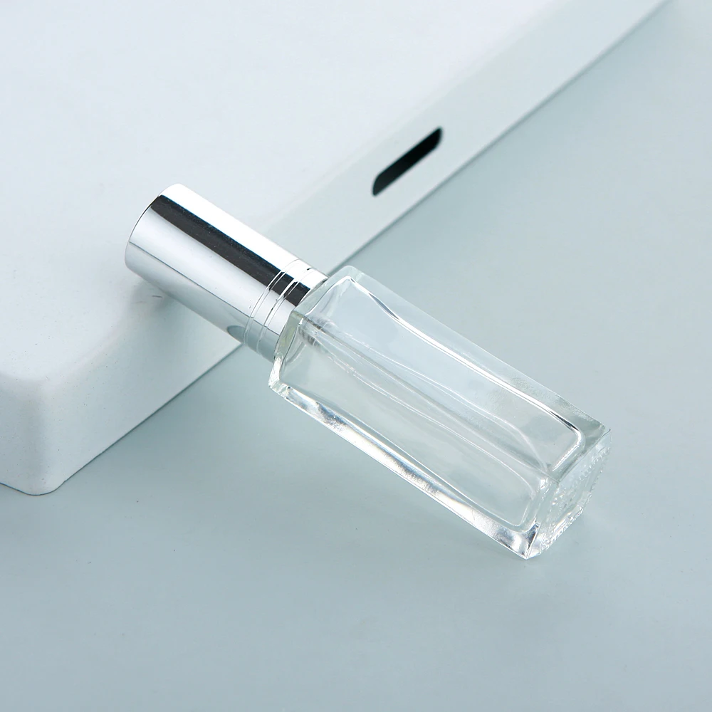 50 Stück/Lot 10ml Dickglas-Parfüm-Sprühflasche Hochwertige Nachfüllbare Quadratische Zerstäuber-Parfümflaschen – Detail 14