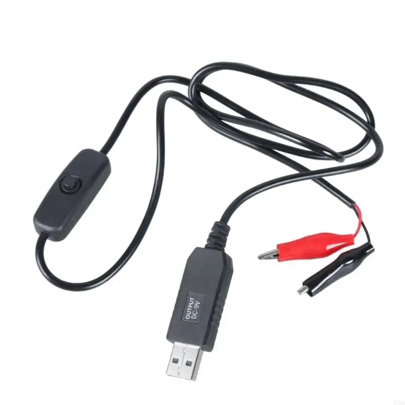 USB To 9V Alligators Clips Cable Voltages Step Up Power Supply Cord with Switching For 9V Meter Remote Small Electronics