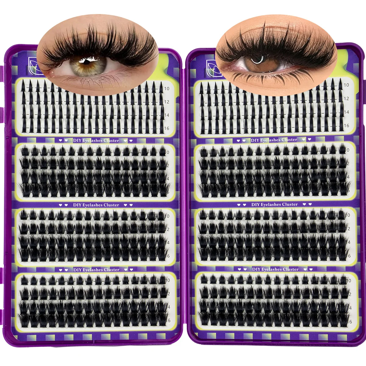 Braune Cluster-Wimpern DIY Einzelne Wimpernbüschel Natürliche Wispy-Wimpernverlängerungen Band Sauberer Mädchen-Make-up-Look Wiederverwendbar – Detail 11