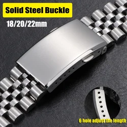 Watchdives Watch Clasp 18mm 20mm 22mm Silver Folding Safety Milled Clasp Replacement Stainless Steel Deployant Watch Buckle