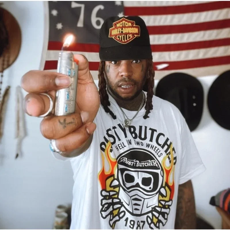 

25 Hot New Motorcycle Happy Cycling Tees Biker American Vintage Ride West Short Sleeve Grab Lightning Trend Cotton T-shirt