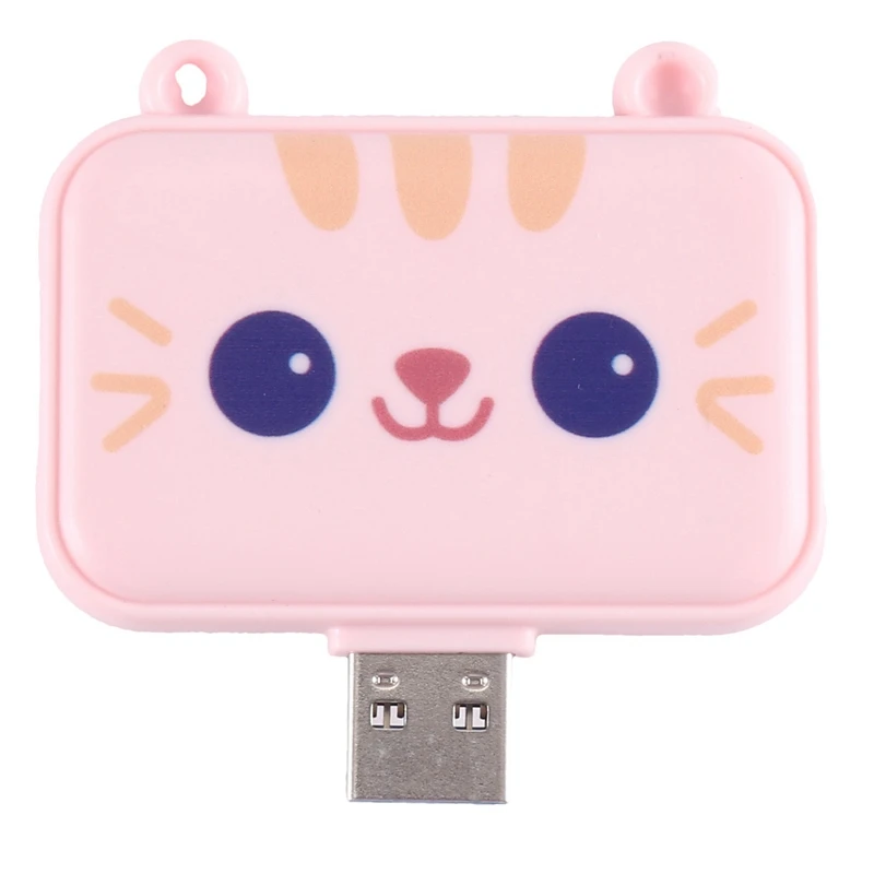 Cute USB Hub USB3.0 PD 60W Charger Multi Splitter Adapter Dock For Smartphones (Pink 3A)