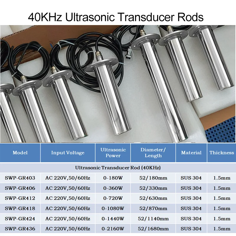 

40KHz Ultrasonic Transducer Rod Vibrating Probe Oil Emulsifier for Graphene Dispersion Nano Particle Disperser Resin Defoaming