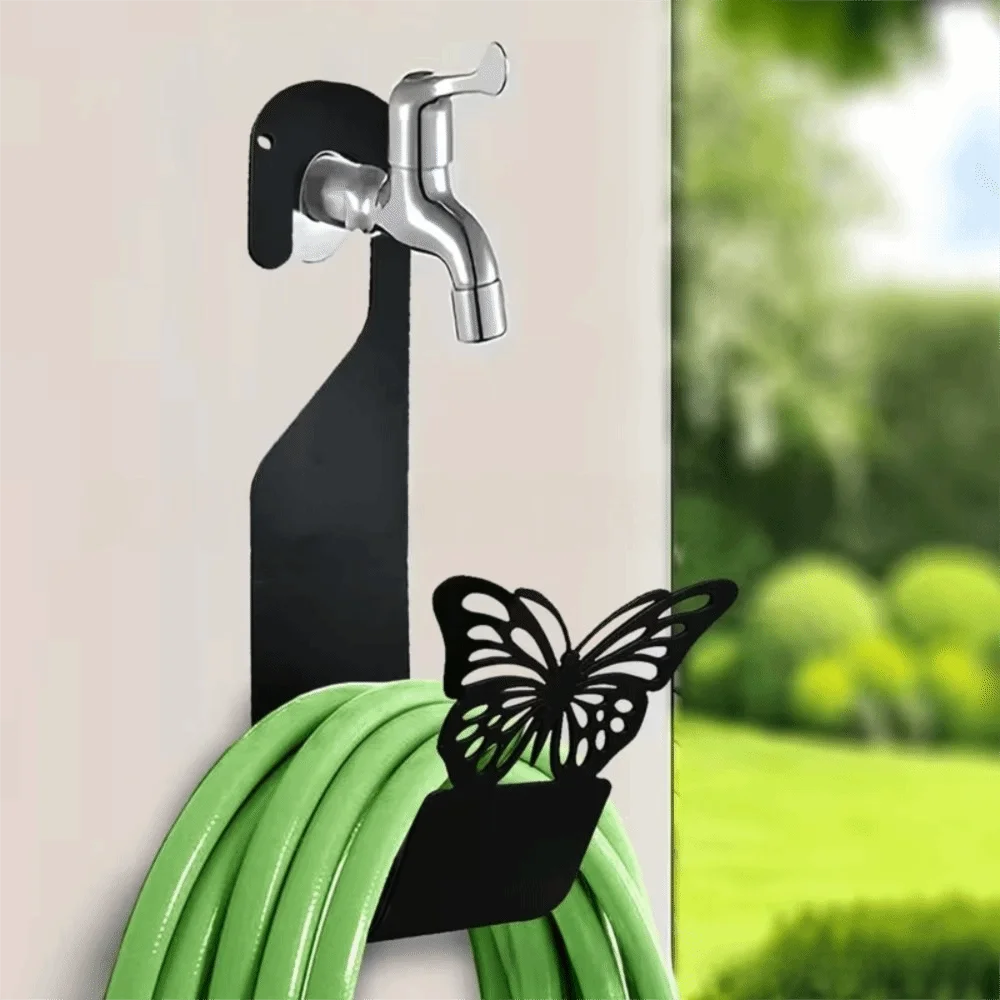 Heavy-Duty Wall-Mounted Hose Hanger Solid Material Easy To Install Garden Hose Winder Bend Resistant Large Weight Capacity