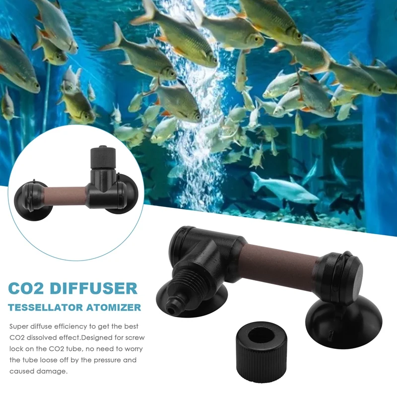 AT14 Fish Tank Plastic Aquarium CO2 Diffuser Tessellator Atomizer Dual Suction Cup