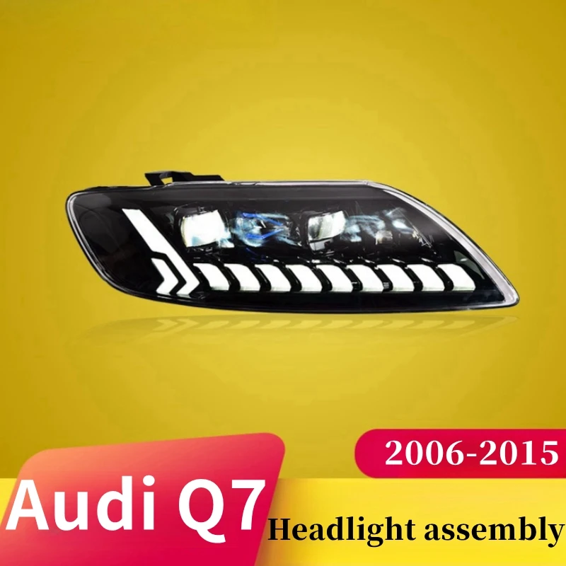 

Car Lights Fit For Audi Q7 Headlight Assembly 2006 2007 2008-2015 Modified Laser Lens LED Daytime Running Light Flow Turn Signal