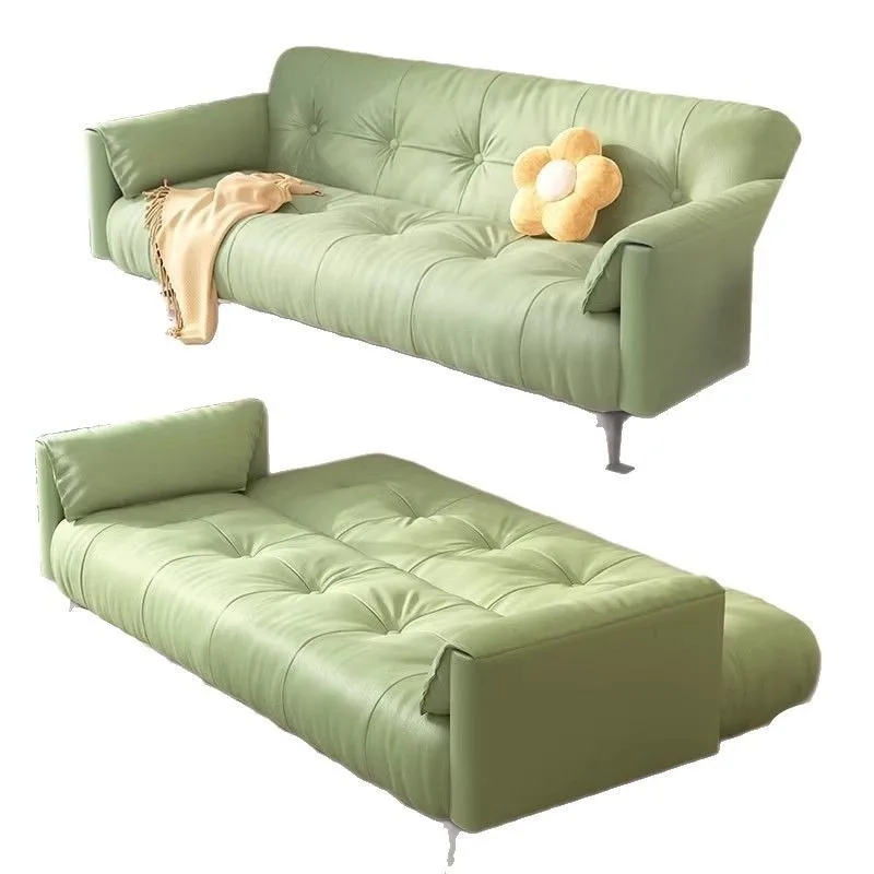 Sofa living room small apartment new color sofa bed folding dual-purpose cream wind cloud French rent