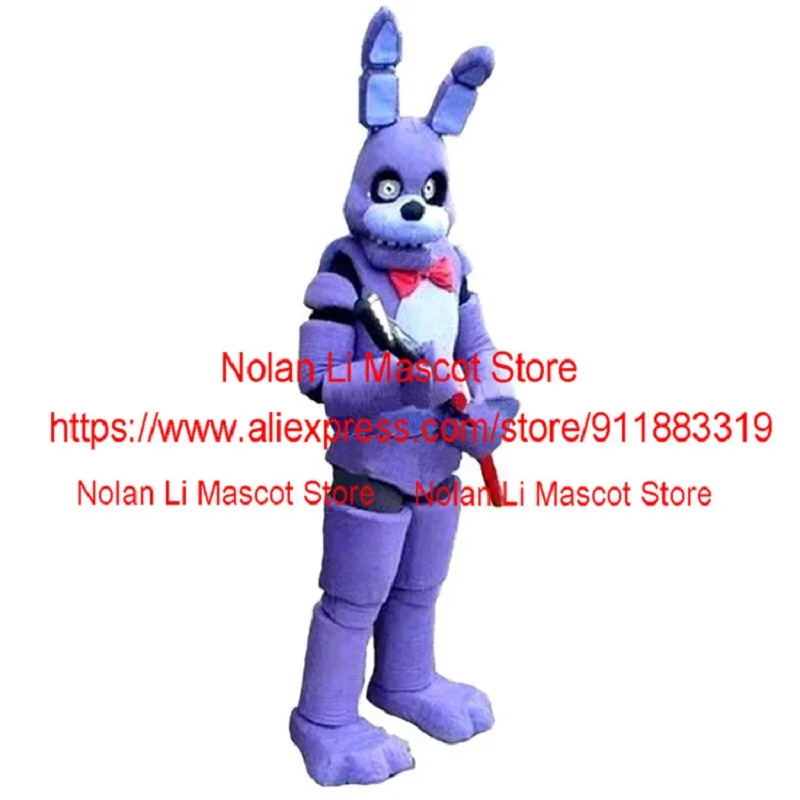 Costume de mascotte de lapin violet effrayant pour adulte, robe de paupières trempée, cosplay de fête, Halloween, carnaval, cadeau de vacances, haute qualité, 1086