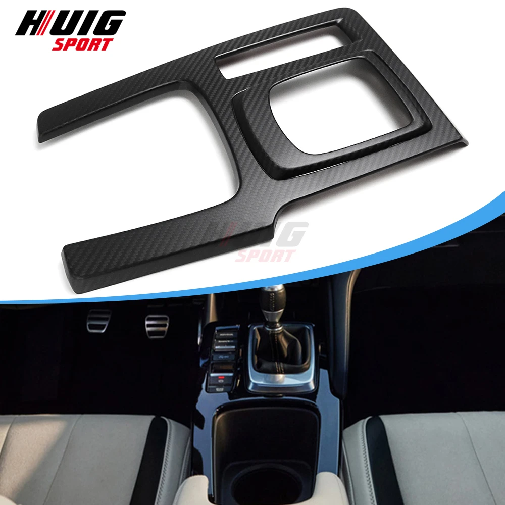 2Pcs MT Carbon Fiber Car Interior Center Gear Shift Panel Cover Trim Accessories For Acura Integra Type S 2023 2024 2025