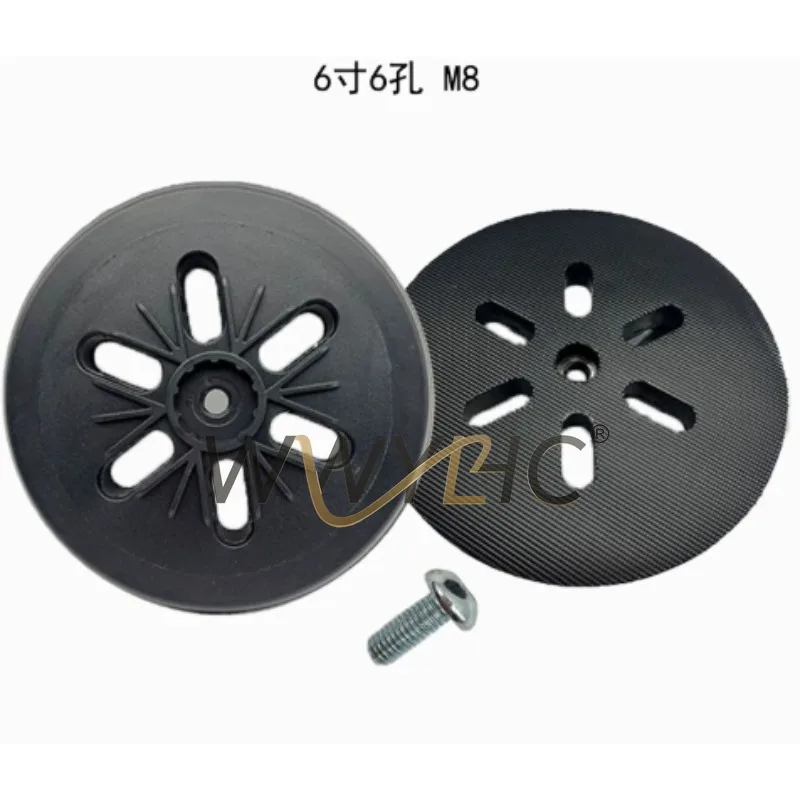 Suitable for 6 Inch 6 Hole Grinding Disc Electric Polishing Chassis Sandpaper Tray Adhesive Hook Disc for Electric Drill