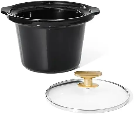 مجموعة جميلة من قطعتين من الفخار بطيء ، 2 كوارت ، الزعتر ، الثلج الأبيض ، واط ، إعدادات الحرارة القابلة للتعديل ، أدوات المطبخ عن طريق الفستان