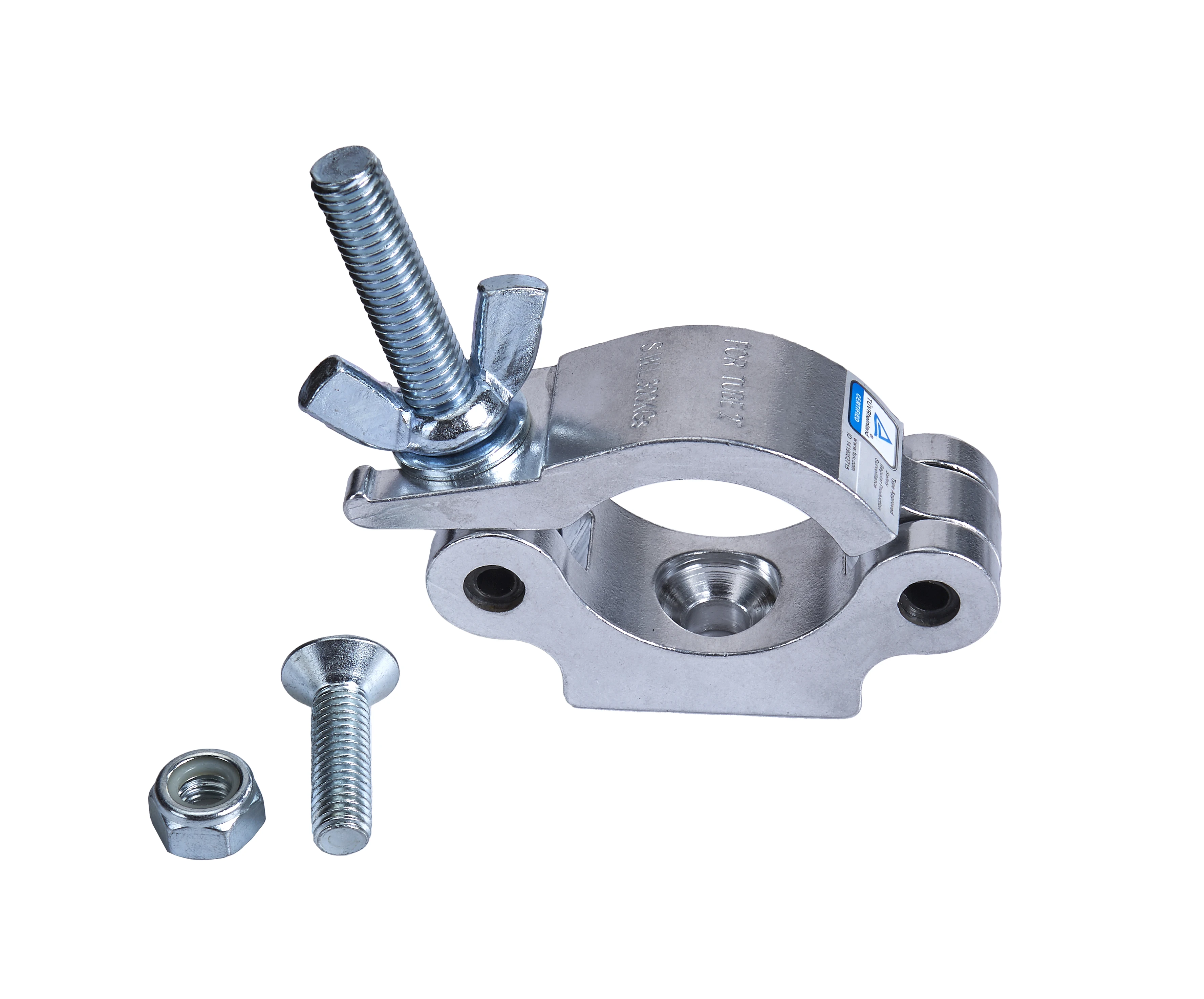 【Durable Using】30mm Width Silver 2 Inch Aluminum Heavy  Half Coupler Truss Clamp Fit For (38- 52)mm Stage Light Clamps And