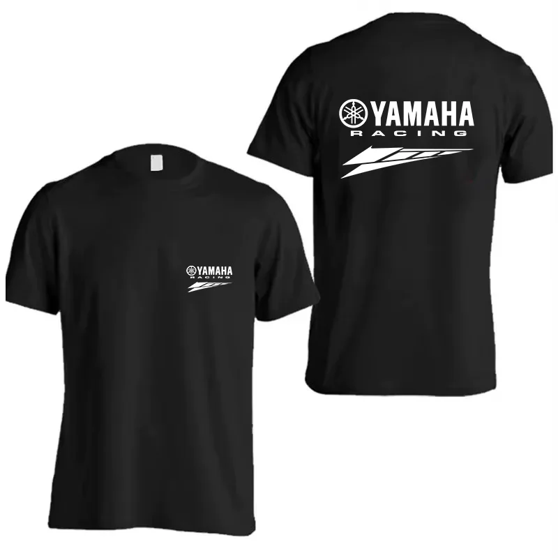 Camiseta Unissex de Algodão da Equipe de Corrida Yamaha, Camiseta de Verão de Manga Curta 100% Algodão, Moda Esportiva para Casais, Top para Homens e 